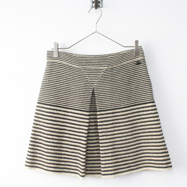 2015 ウエスト装飾 ボーダー プリーツスカート