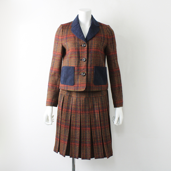 Lois CRAYON ロイスクレヨン ウール レトロチェック セットアップ スーツ ジャケット スカート
