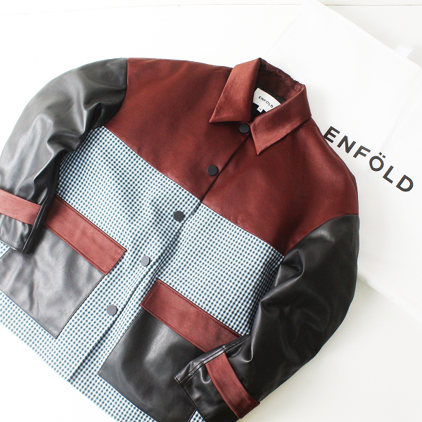 2021AW ENFOLD エンフォルド Synthetic leather スリーブJACKET